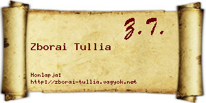 Zborai Tullia névjegykártya